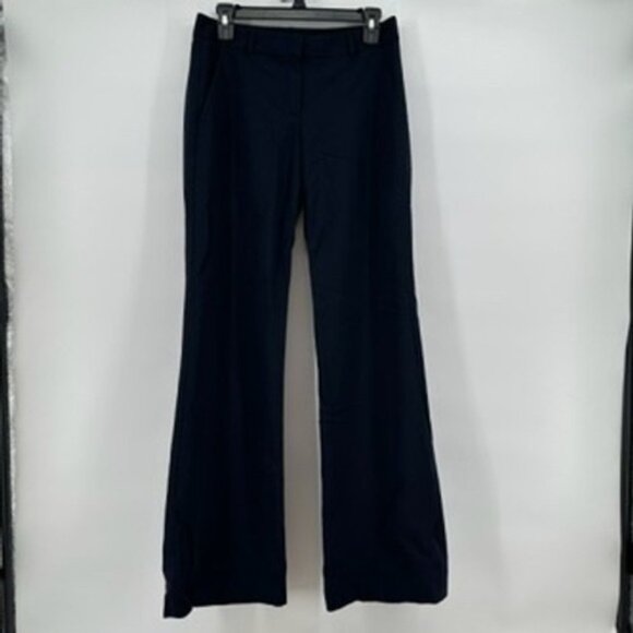 Theory Women's Navy Blue Wool Blend Flare Leg Dress Pants Size 4 - Picture 1 of 10